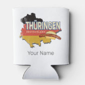 Thüringen Duitsland Retro Federal State Kaart  Blikjeskoeler (Achterkant)