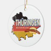 Thüringen Duitsland Retro Federal State Kaart  Keramisch Ornament (Links)