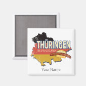 Thüringen Duitsland Retro Federal State Kaart  Magneet (Voorkant / Achterkant)