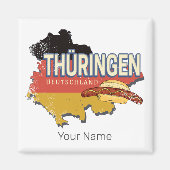 Thüringen Duitsland Retro Federal State Kaart  Magneet (Voorkant)