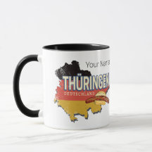 Thüringen Duitsland Retro Federal State Kaart 