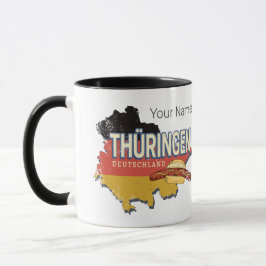 Thüringen Duitsland Retro Federal State Kaart  Mok