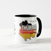 Thüringen Duitsland Retro Federal State Kaart  Mok (Voorkant rechts)