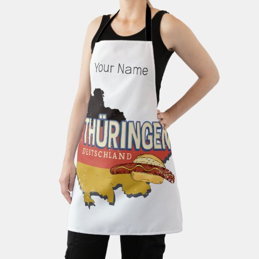 Thüringen Duitsland Retro Federal State Kaart Schort (Insitu)