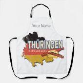 Thüringen Duitsland Retro Federal State Kaart  Schort (Voorkant)