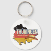 Thüringen Duitsland Retro Federal State Kaart  Sleutelhanger (Voorkant)