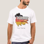 Thüringen Duitsland Retro Federal State Kaart  T-shirt (Voorkant)