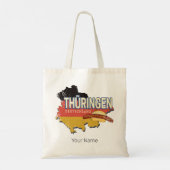 Thüringen Duitsland Retro Federal State Kaart  Tote Bag (Achterkant)