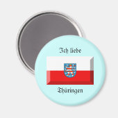Thuringen Vlag Gem Magneet (Voorkant / Achterkant)