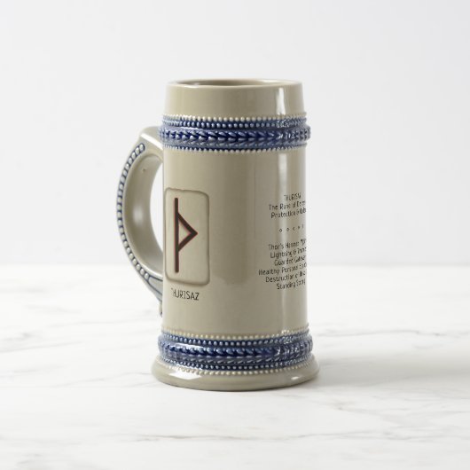 Thurisaz Runensteen Stein Bierpul (Voorkant links)