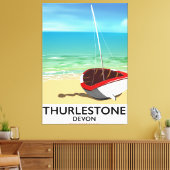Thurlestone South Devon reisposter Canvas Afdruk (Insitu (Woonkamer))