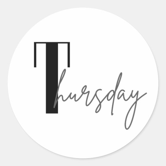 Thursday Ronde Sticker (Voorkant)