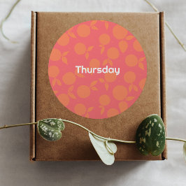  Thursday tangerine pattern round sticker
