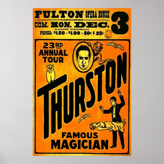 Thurston, beroemde magiër, 23ste jaarlijkse rondle poster (Voorkant)