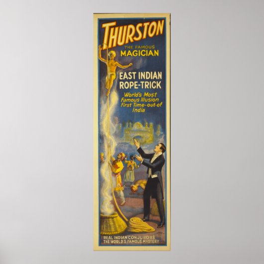 Thurston de goochelaar - Oost-Indische Rope Trick Poster (Voorkant)