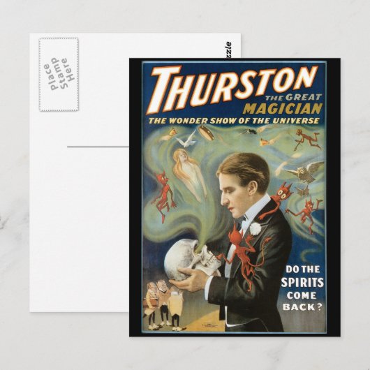 Thurston De Grote Magicus ~  Magische Wet Briefkaart (Voorkant / Achterkant)