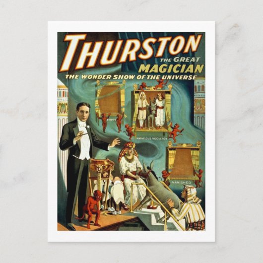 Thurston de Magicus - Het Wonder Show Briefkaart (Voorkant)