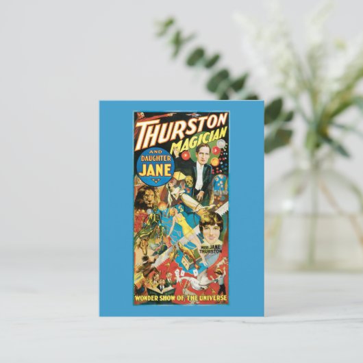 Thurston & Dochter Jane Magicia Adverteren Briefkaart (Staand voorkant)