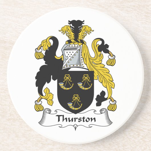 Thurston Family Crest Zandsteen Onderzetter (Voorkant)