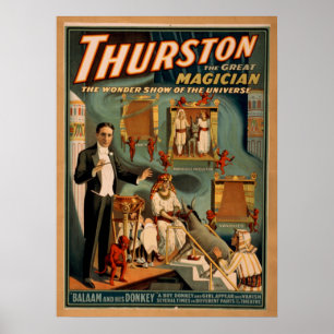 THURSTON Magicische illusionist VAUDEVILLE Poster