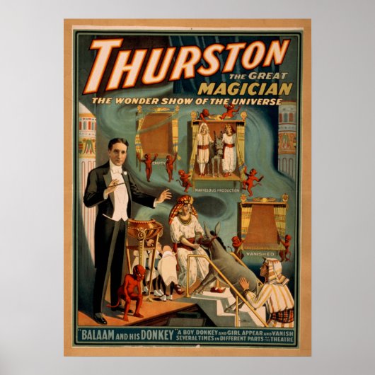THURSTON Magicische illusionist VAUDEVILLE Poster (Voorkant)