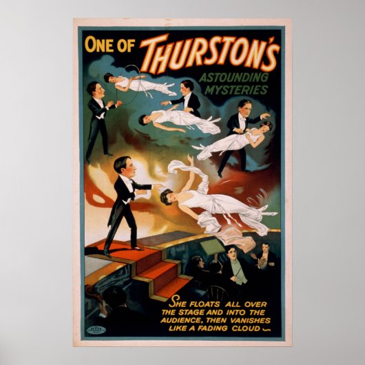THURSTON Magicische illusionist VAUDEVILLE Poster (Voorkant)