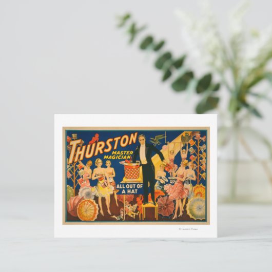 Thurston, meester Magicus "uit een Pet" Magisch Briefkaart (Staand voorkant)