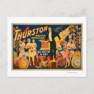 Thurston, meester Magicus "uit een Pet" Magisch Briefkaart