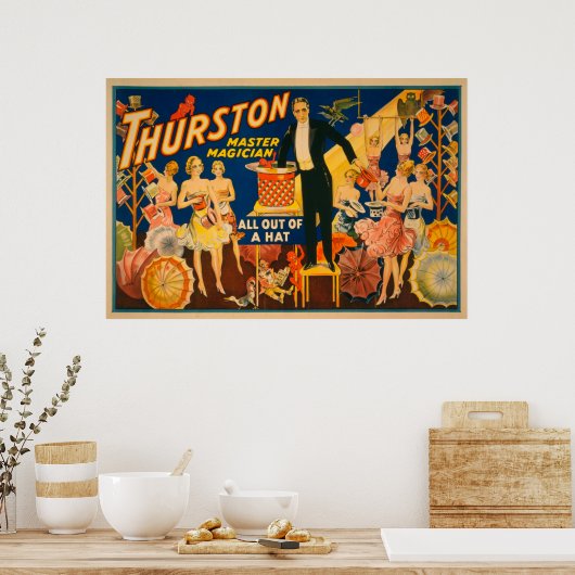 Thurston, meester Magicus "uit een Pet" Magisch Poster (Keuken)