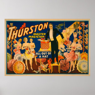 Thurston, meester Magicus "uit een Pet" Magisch Poster