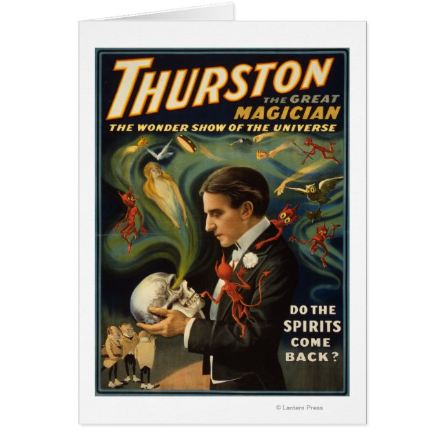 Thurston the Great Magician Holding Skull Magic (Voorkant)