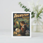 Thurston the Great Magician Holding Skull Magic Briefkaart (Staand voorkant)