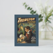 Thurston the Great Magician Holding Skull Magic Briefkaart (Staand voorkant)