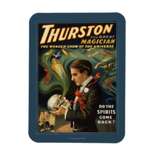 Thurston the Great Magician Holding Skull Magic Magneet