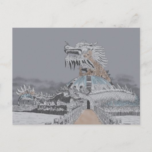 Thuy Tien Lake Abandoned Water Park Illustration Briefkaart (Voorkant)