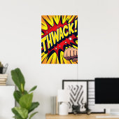THWACK! Eerste Punch Pop Art Impact Poster (Thuiskantoor)