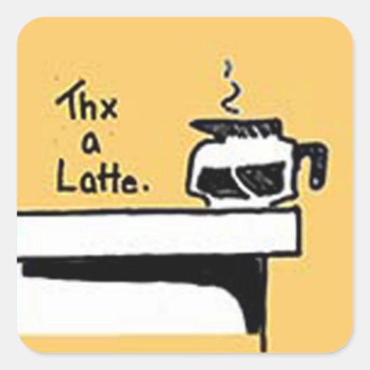 THX A Latte Logo Vierkante Sticker (Voorkant)