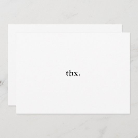 thx. grappige, minimale dank je kaart (Voorkant / Achterkant)