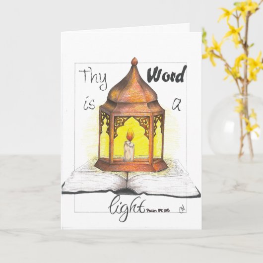 Thy Word is een licht Kaart (Gele Bloem)