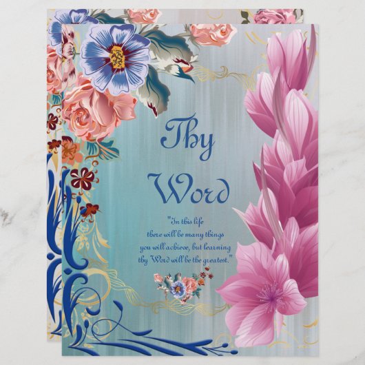 Thy Word Poem-gepersonaliseerd papier (Voorkant / Achterkant)