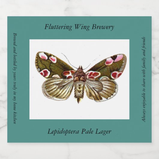 Thyatira batis - de peach Blossom Moth Bier Etiket (Enkel label)
