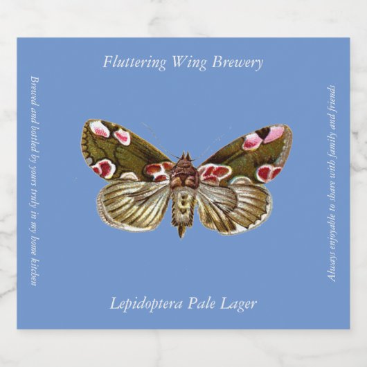 Thyatira batis - de peach Blossom Moth Bier Etiket (Enkel label)
