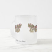 Thyatira batis - de peach Blossom Moth Matglas Koffiemok (Voorkant links)