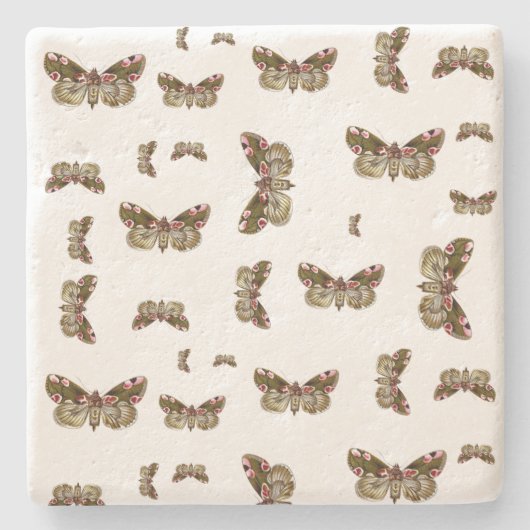 Thyatira batis - de peach Blossom Moth Stenen Onderzetter (Voorkant)