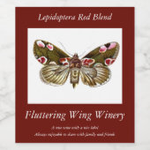 Thyatira batis - de peach Blossom Moth Wijn Etiket (Enkel label)