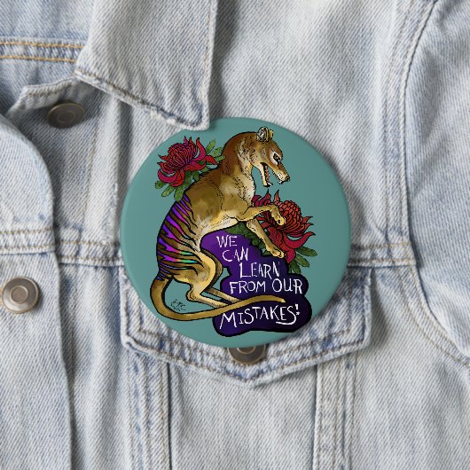 Thylacine kunnen we leren ronde button 4,0 cm (In situ)