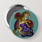 Thylacine kunnen we leren ronde button 4,0 cm (Voorkant /achterkant)