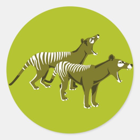 Thylacine Ronde Sticker (Voorkant)
