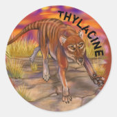 Thylacine Ronde Sticker (Voorkant)