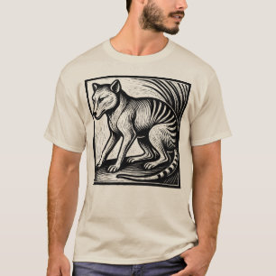 Thylacine Woodcut - Spirit of Tasmania in het T-shirt